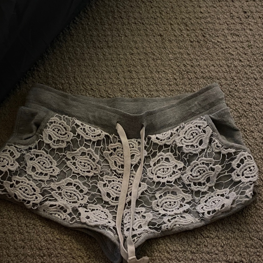 No Boundaries Gray Lace Sleep Shorts